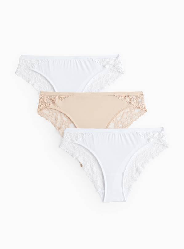White & Nude Brazilian Knickers 3 Pack 22